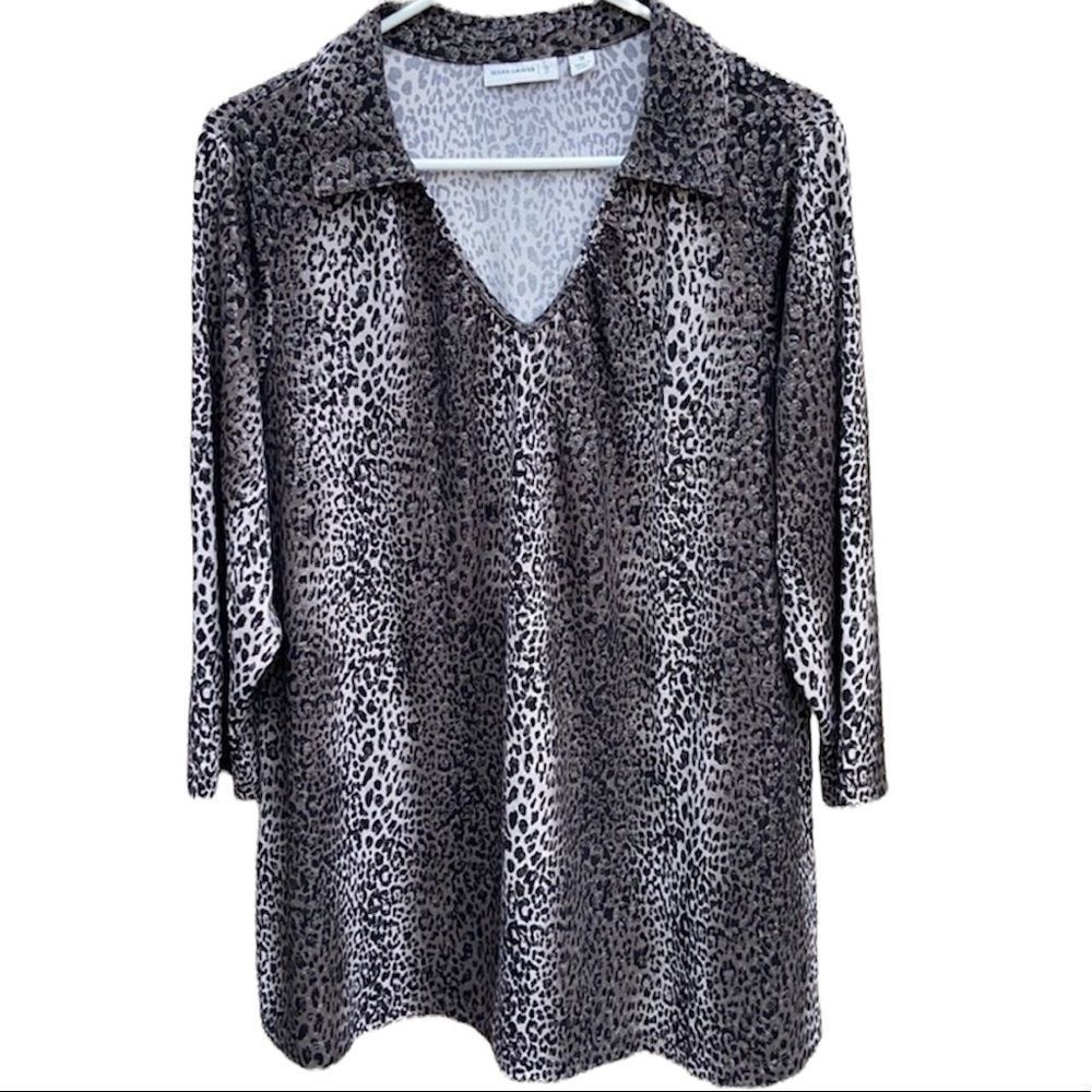Leopard Print V-Neck Women's Top